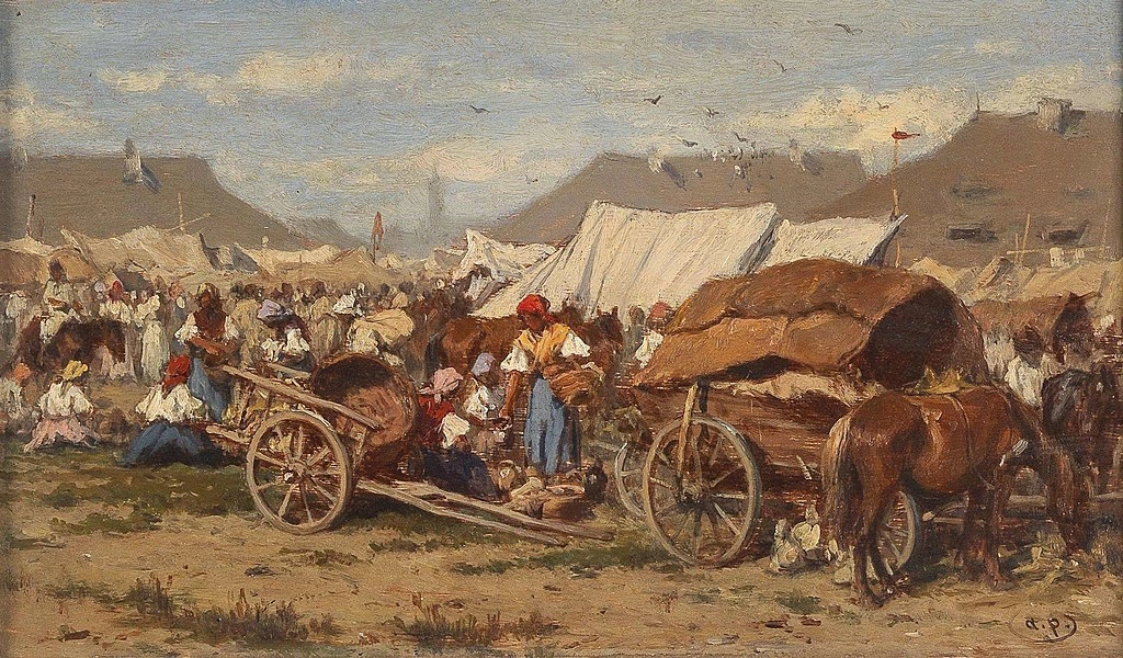Scena del mercato ungherese